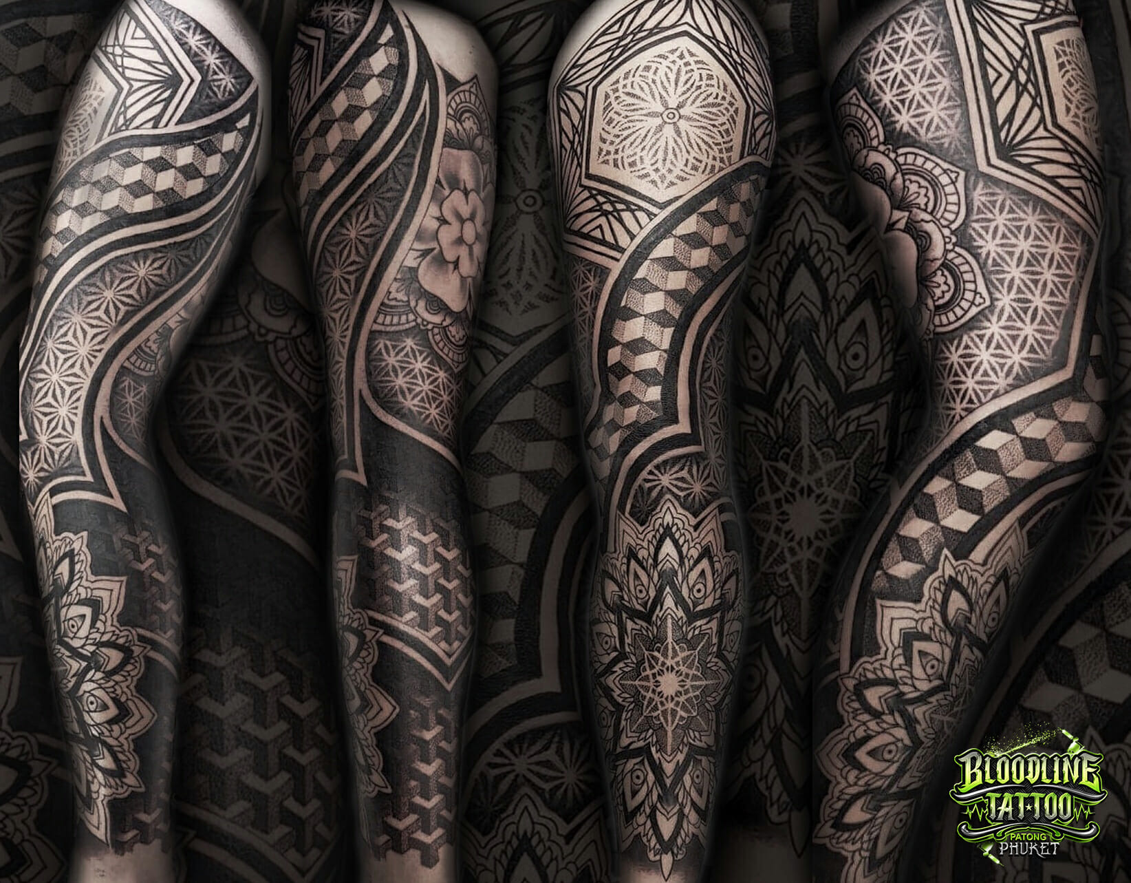 Upper Thigh Mandala Tattoo Idea