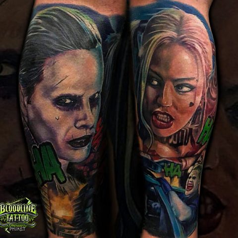 Joker colour tattoo design