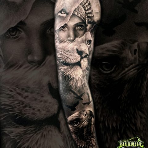 Indian Eagle Realistic Tattoo Design