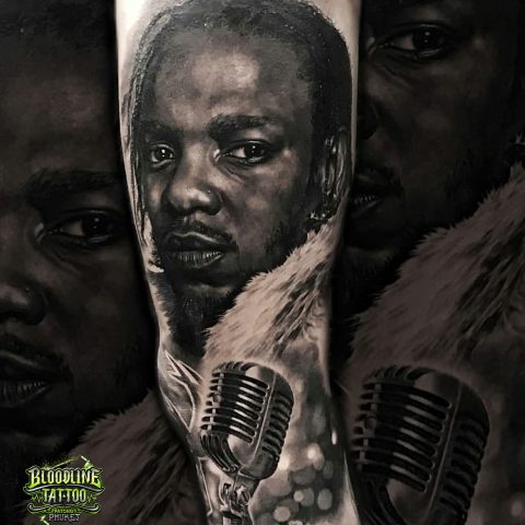 Rapper Portrait Tattoo Design
